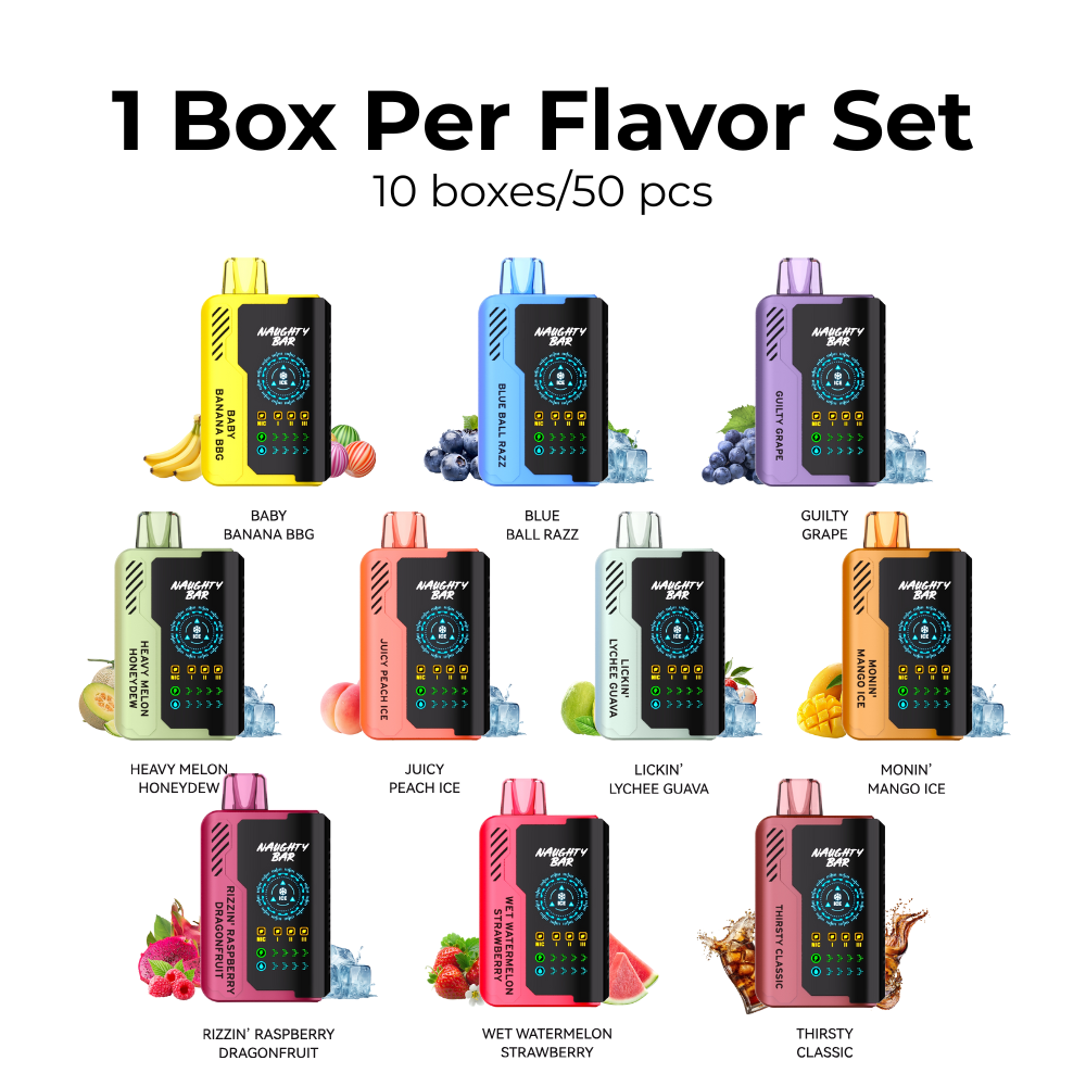 Naughty Bar Essential Bundle 5% OFF (1 Box Per Flavor Set)